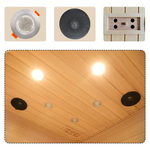 Low Emf Front Door With Heating Panel 2 Persons Hemlock Far Infrared Corner Indoor Sauna Room - Natural