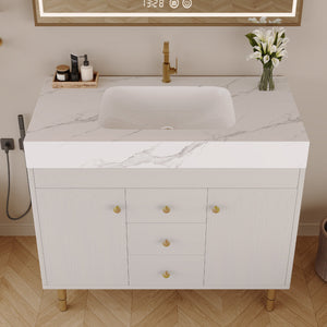 36 in Modern Free-standing Bathroom Vanity with Ceramic Sink & Ample Storage