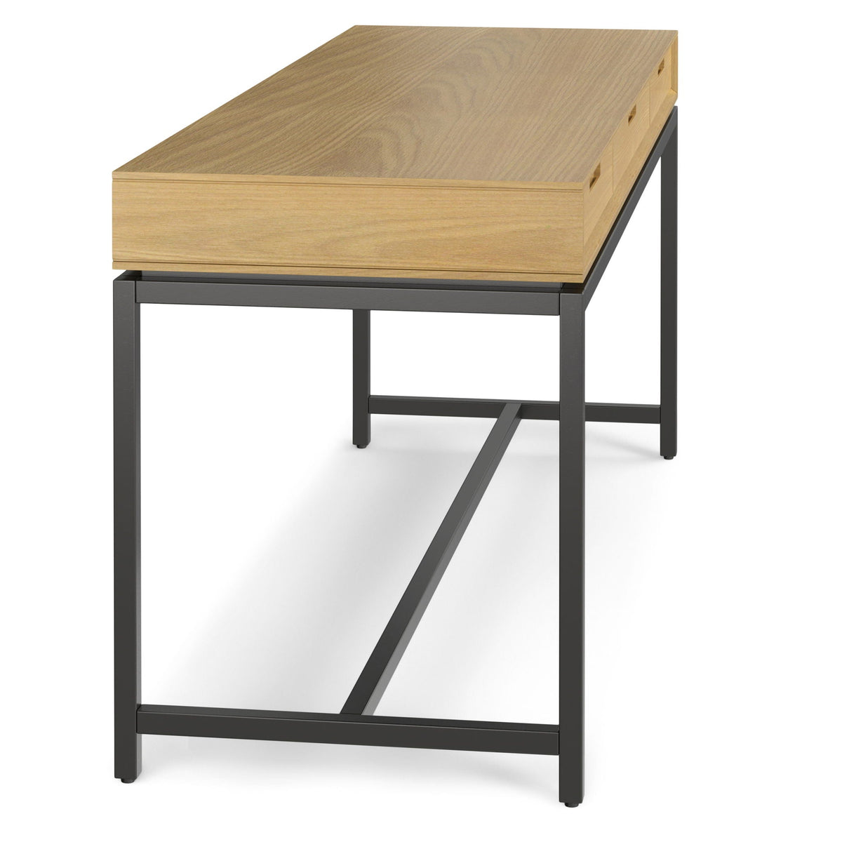 Mid Century Handcrafted Wide Writing Desk with Storage Drawers - Light Brown or Dark Brown