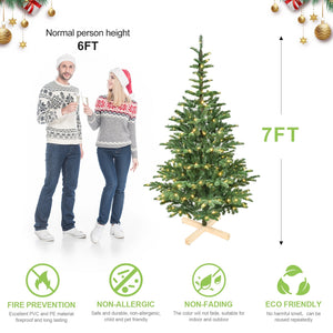 8ft Pre-Lit Christmas Tree with 500 Warm LED Lights - Green