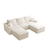 Three-Seater Sofa with Plush Corduroy Upholstery