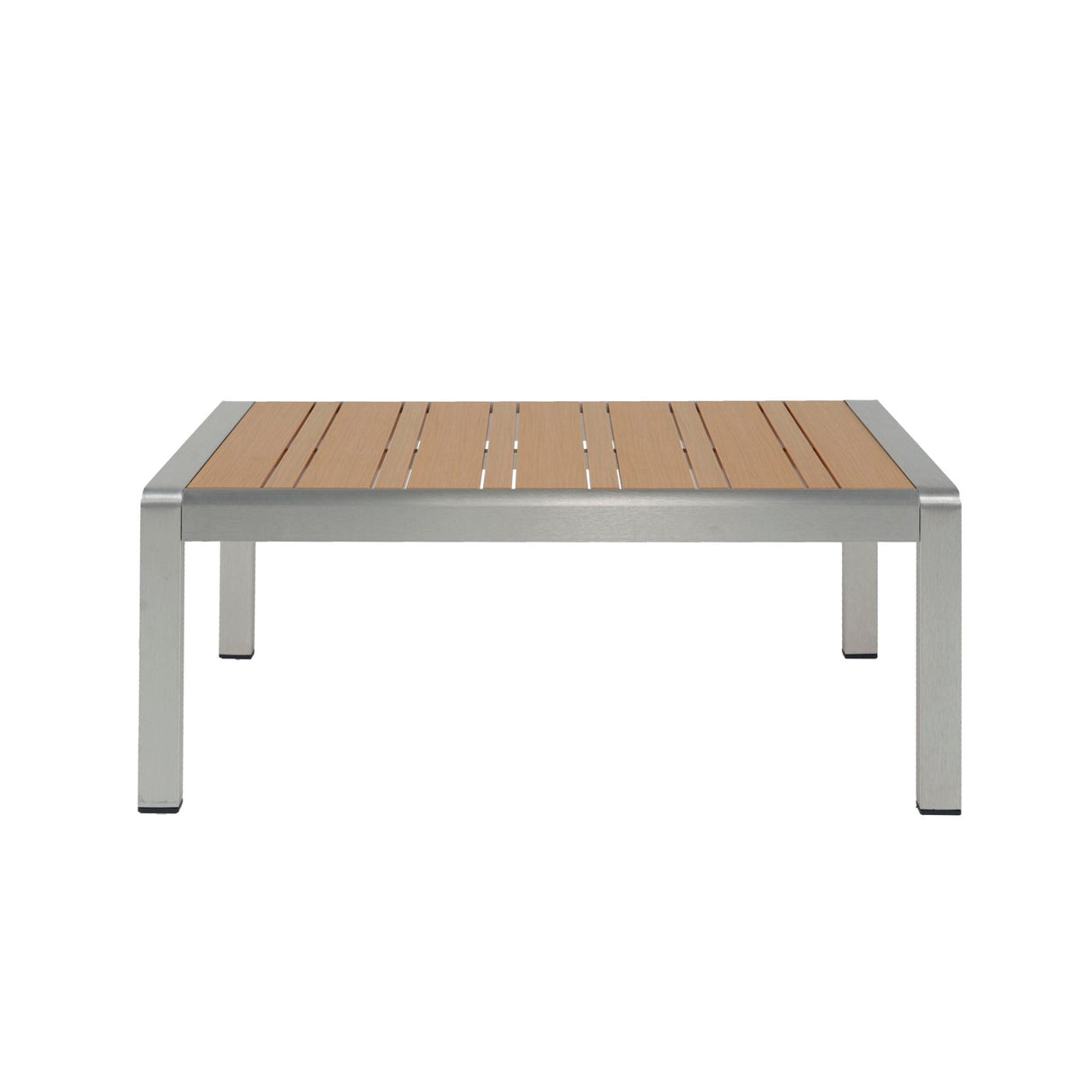 Cora Outdoor Aluminum Coffee Table - Natural / Silver