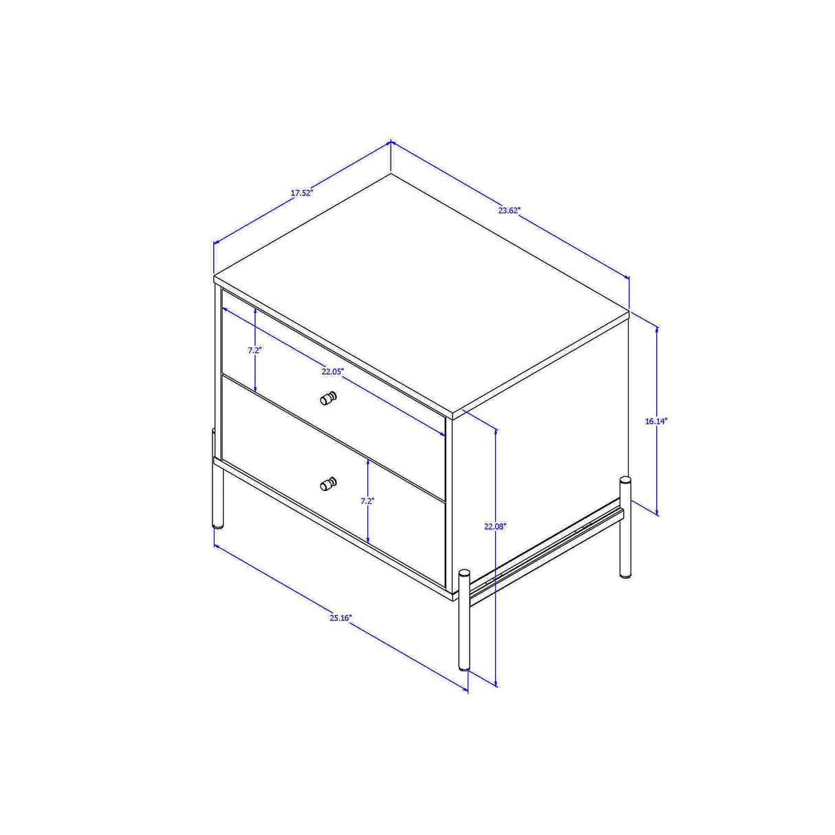 Jasper - Nightstand With 2 Drawers - Off White