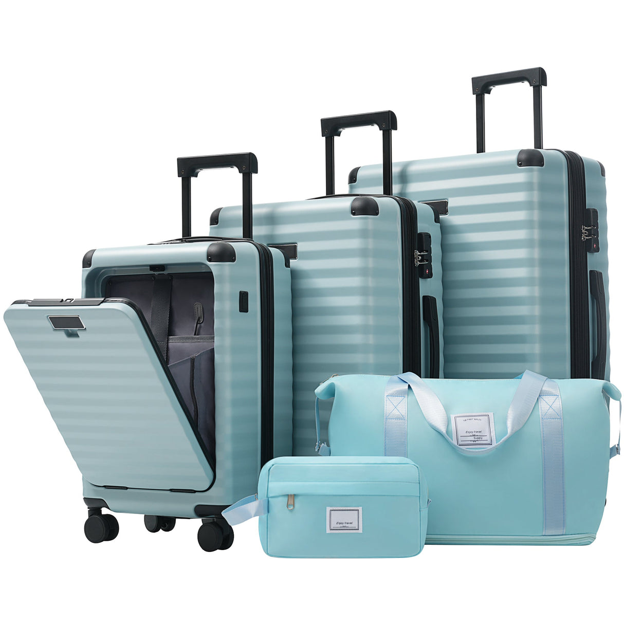 Deluxe 5-Piece Hard side Luggage Set With USB & TSA Security