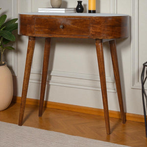 Solid Wood Albion Console, 1 Drawer, Chestnut