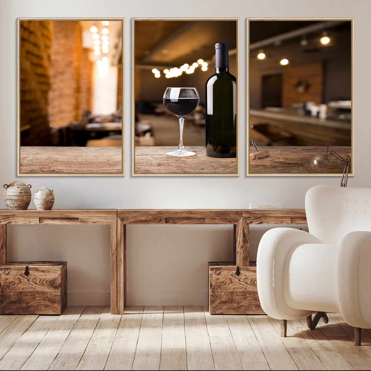 Wine and Bottle Wall Art Canvas Print