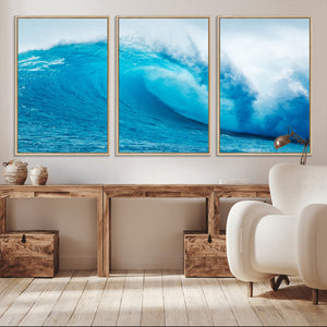 Big Ocean Surfing Wave Wall Art Canvas Print