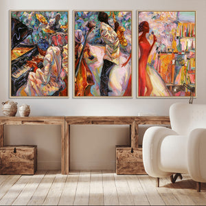 Abstract Afro American Jazz Canvas Wall Art | Music-Inspired