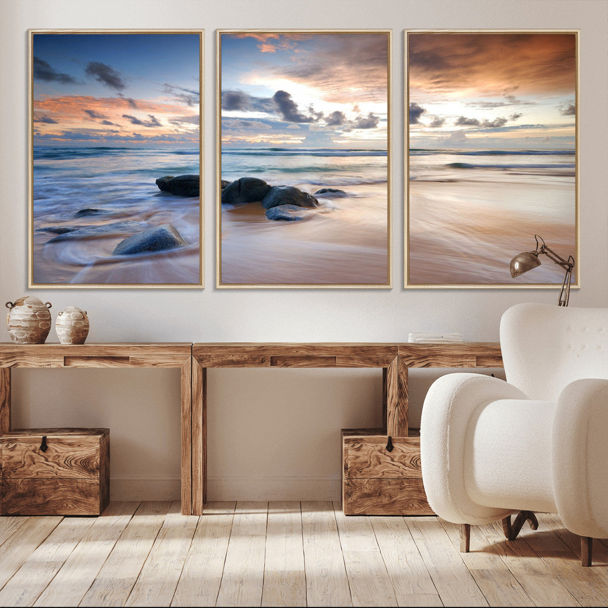 Serene Weather On The Beach Wall Art Canvas Print