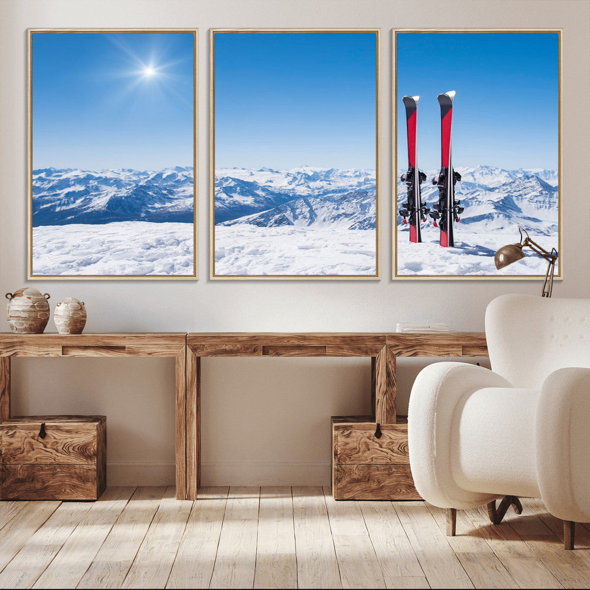 Ski Season Snow Wall Art Canvas Print