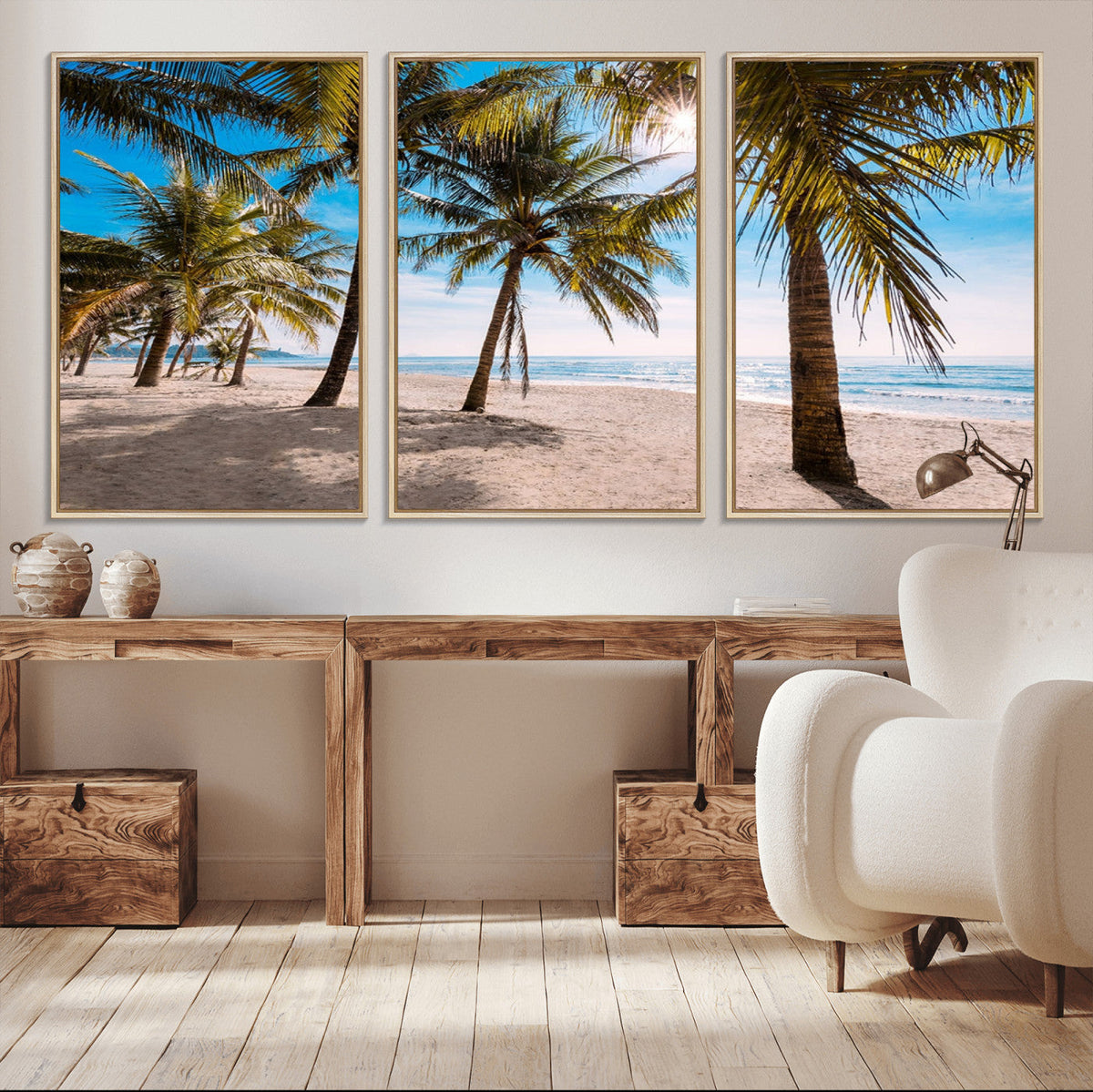 Palm Beach Tropical Island Wall Art Canvas Print