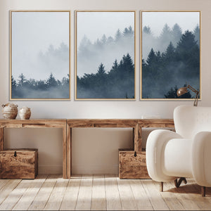 Foggy Pine Forest Wall Art Canvas Print