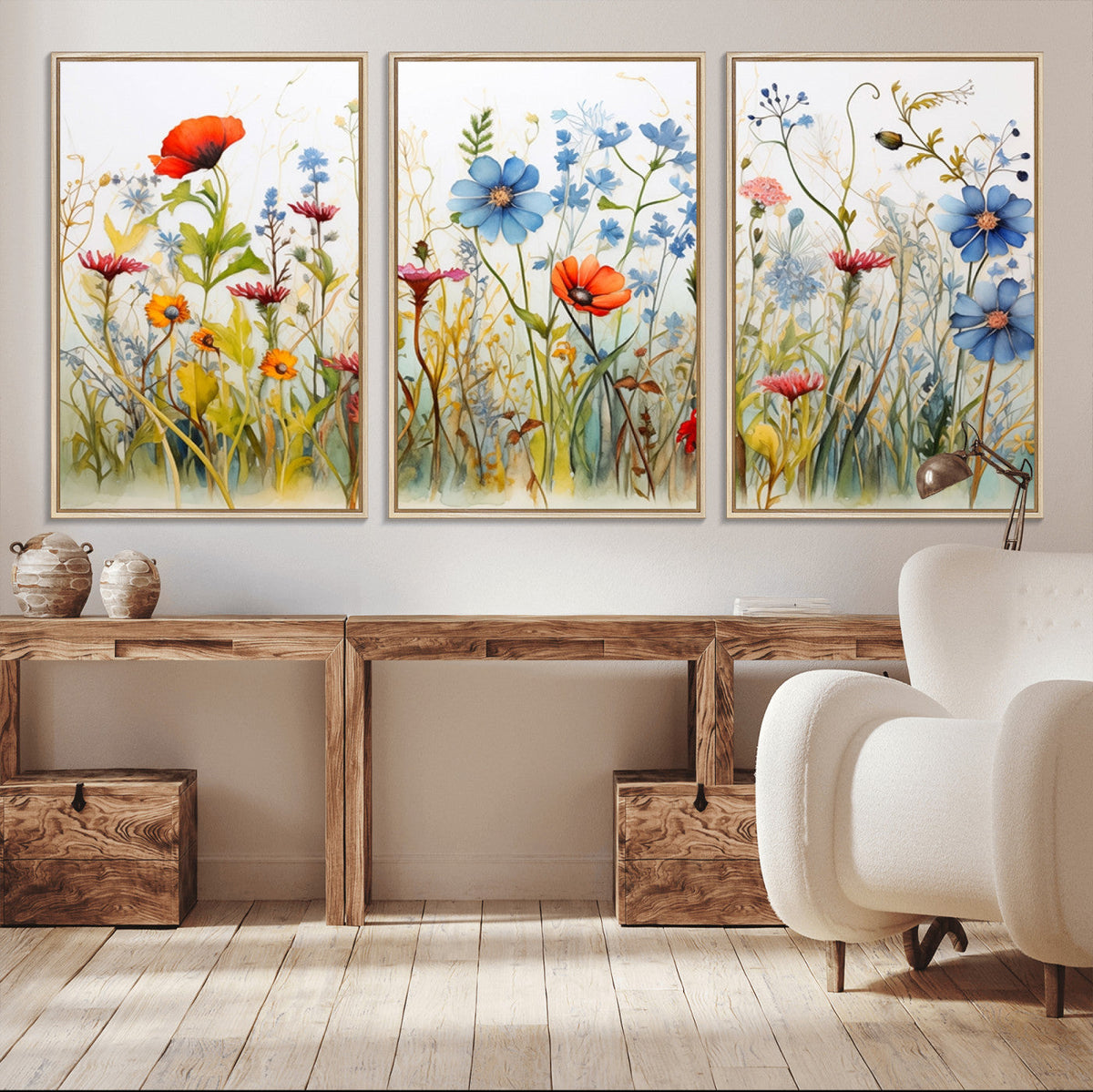 Colorful Wildflower Canvas Wall Art - Vibrant Floral