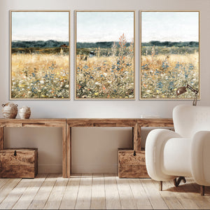 Wildflower Field Wall Art Canvas | Nature-Inspired Landscape