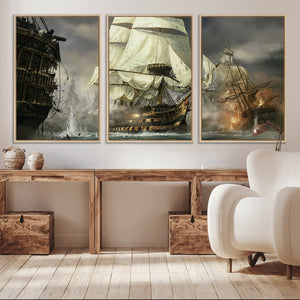 Pirate Ship War Wall Art Canvas Print