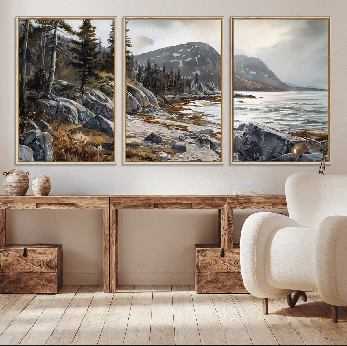 Serene Coastal View of Acadia National Park - Stunning