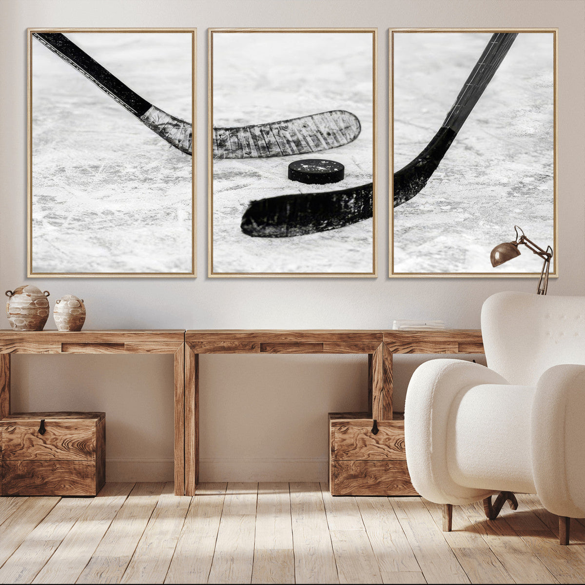 Winter Ice Hockey Sport Canvas Wall Art Print - Hockey Wall