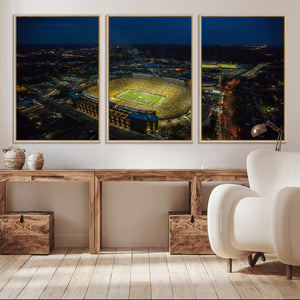 Michigan Stadium Night Game Wall Art – Sports Arena Aerial