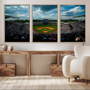3-Panel Kauffman Stadium Wall Art Print | Large Kansas City