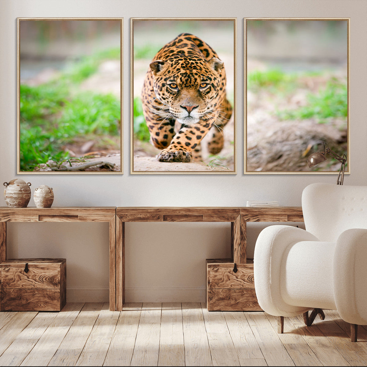 Leopard on the Prowl - Stunning Large Framed Leopard Wall