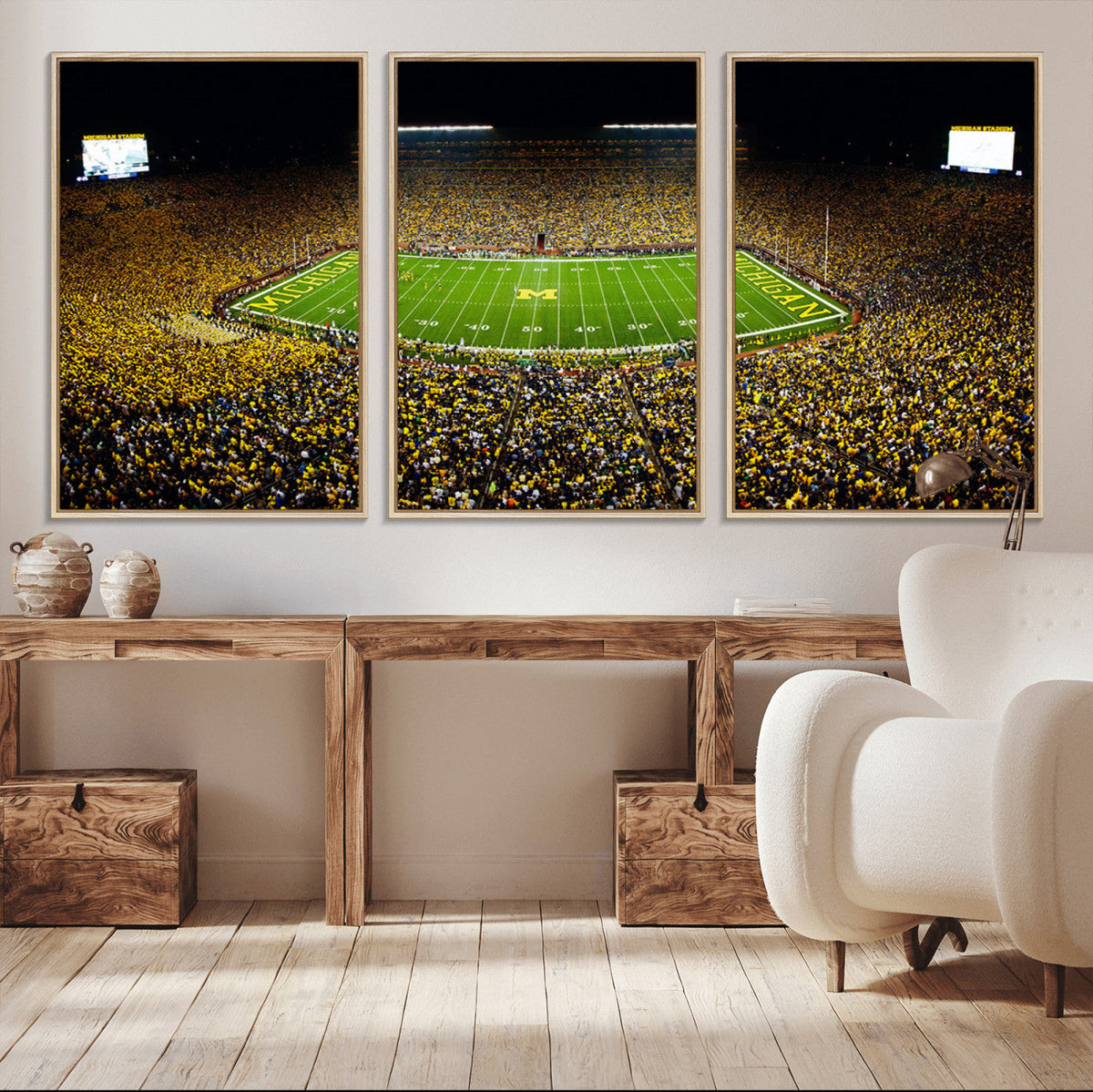 Stadium in Michigan Wall Art Canvas Print, Framed American