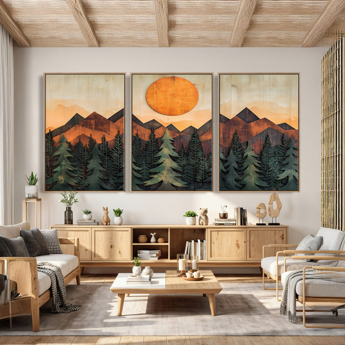 Sunset Mountain Landscape Canvas Wall Art Print - Nature