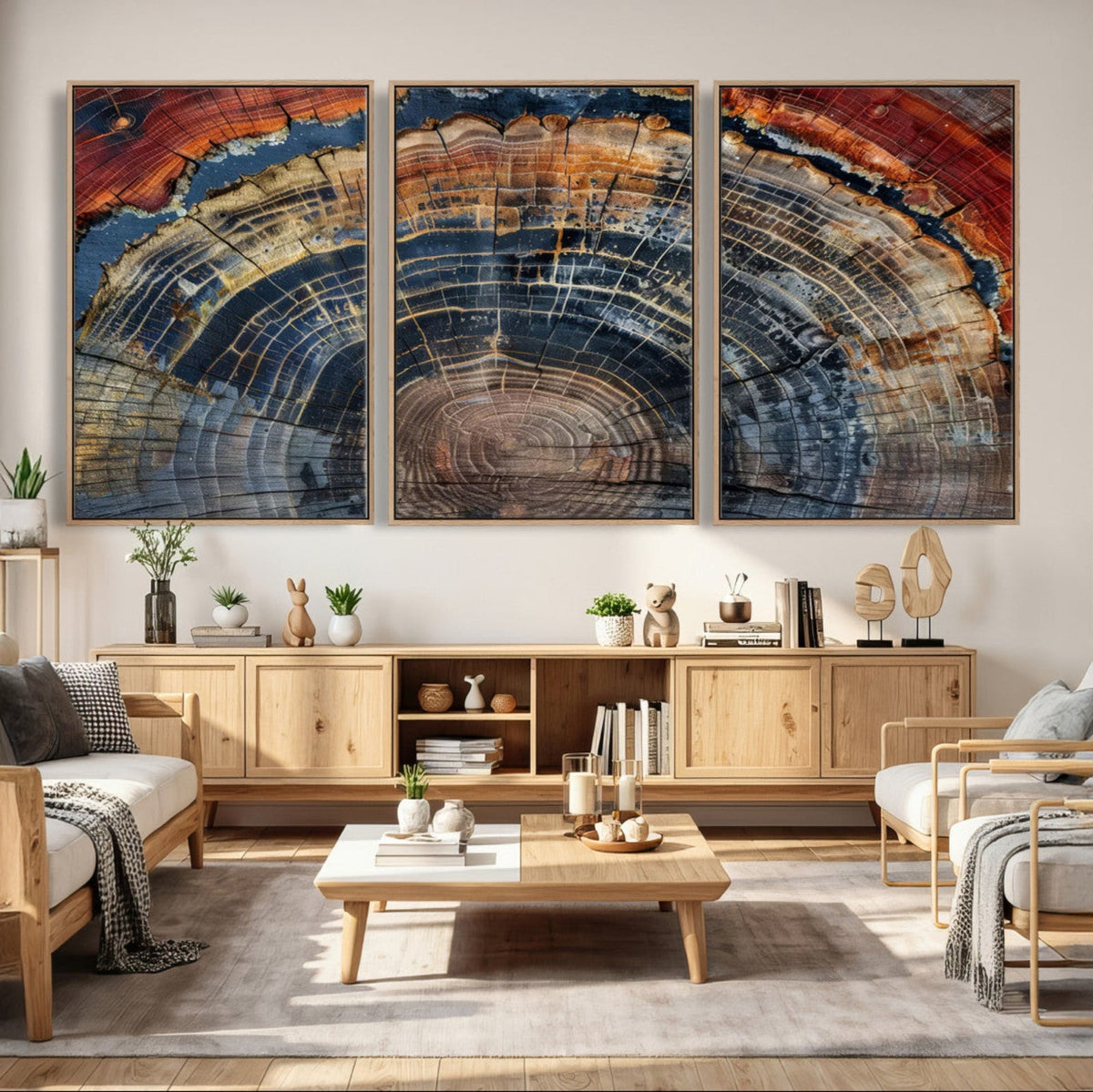 Abstract Tree Ring Wall Art Canvas Print