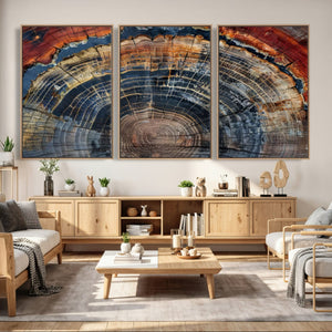 Abstract Tree Ring Wall Art Canvas Print