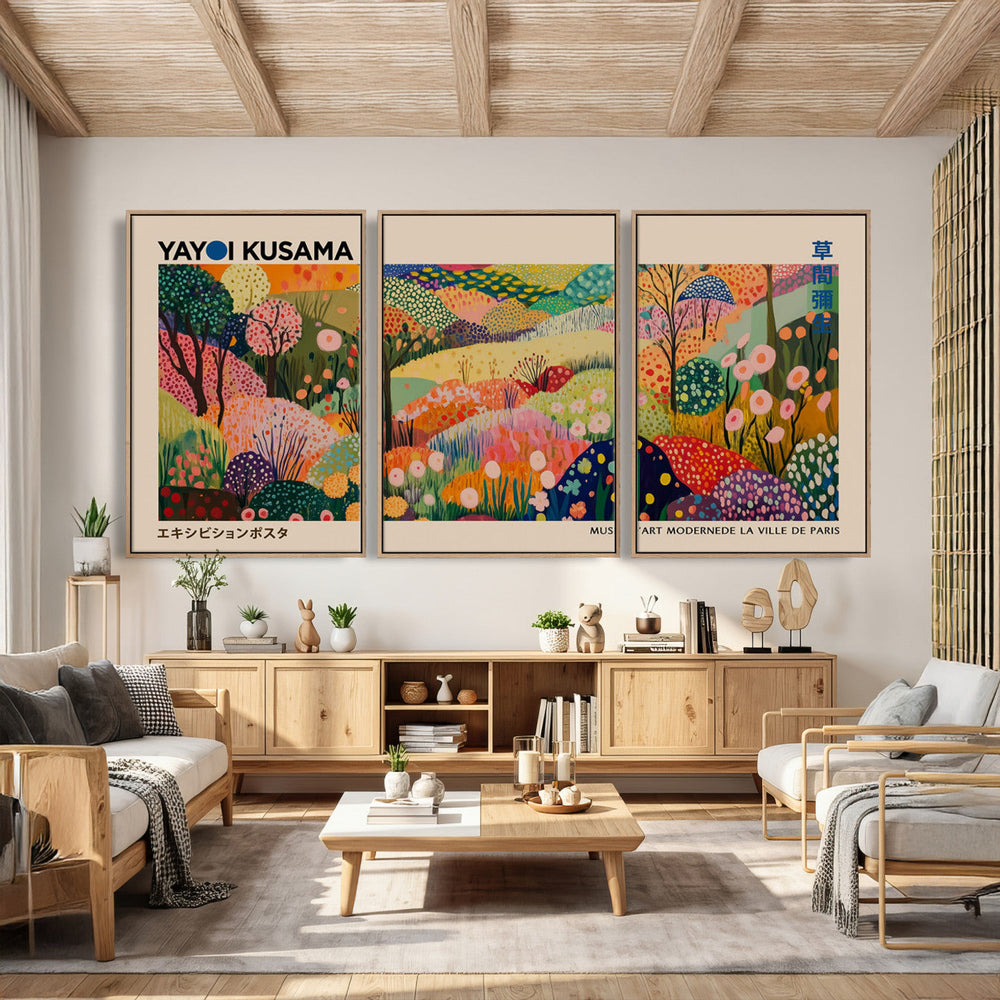 Yayoi Kusama Japanese Art Canvas Print, Abstract Art, Large