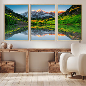 Majestic Snow-Capped Peaks Wall Art Canvas Print, Vibrant