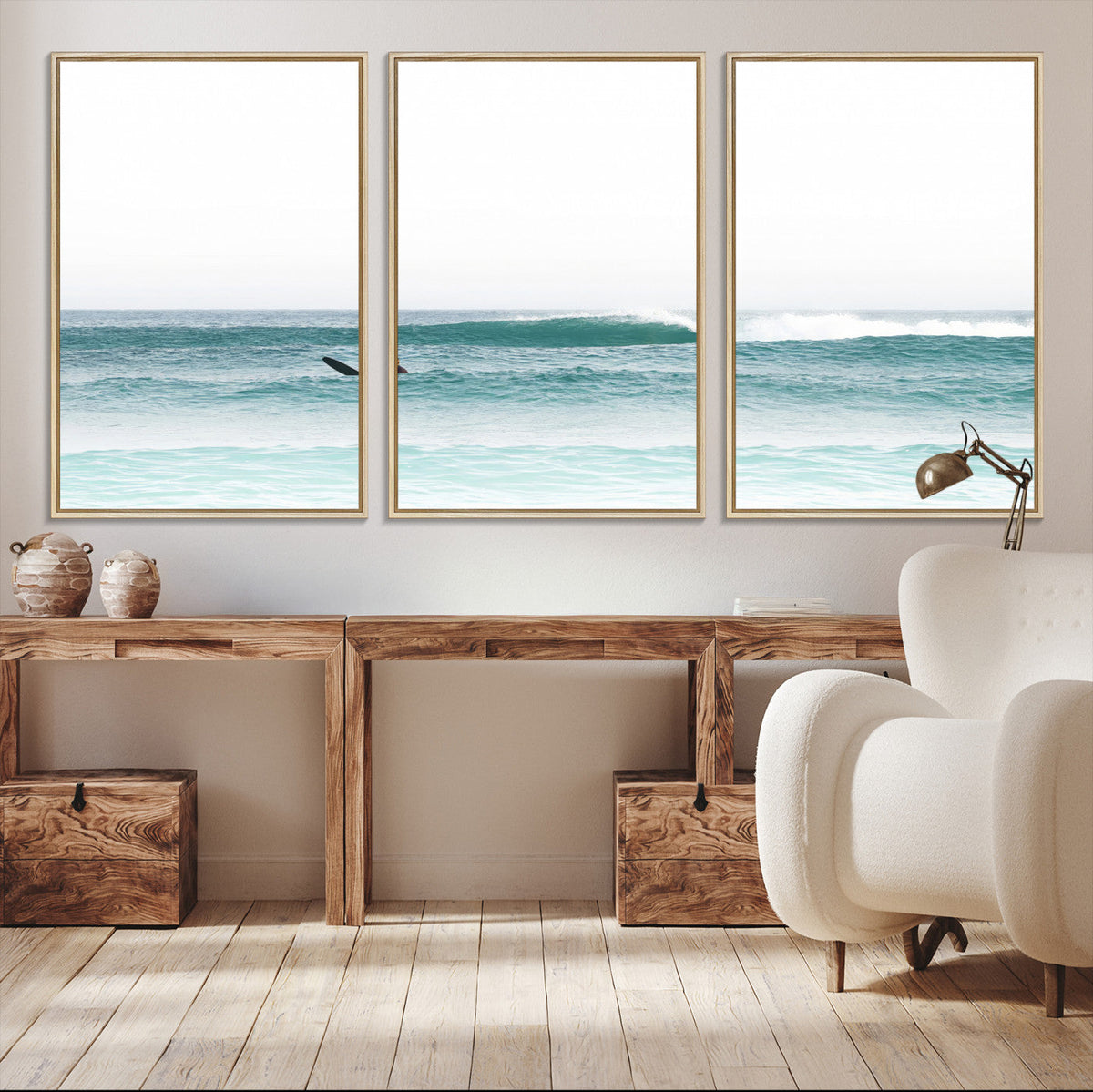 Surfing Wall Art Canvas Print – Framed Ocean Waves