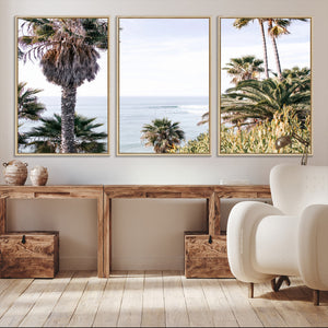 Coastal Palm Trees Wall Art Canvas Print – Framed Ocean