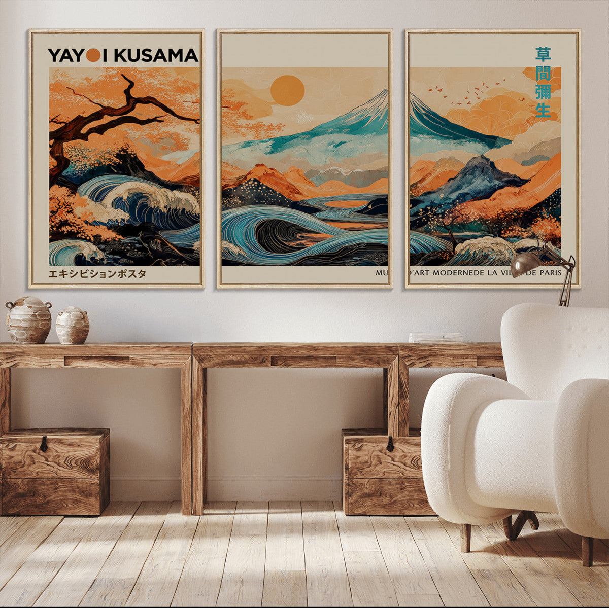 Yayoi Kusama Wall Art Canvas Print – Framed Large Abstract