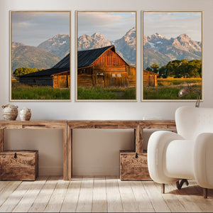 Rustic Barn Wall Art Canvas Print – Framed Grand Teton Park
