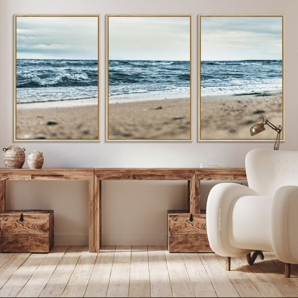 Ocean Wall Art Canvas Print – Moody Coastal Seascape Scene