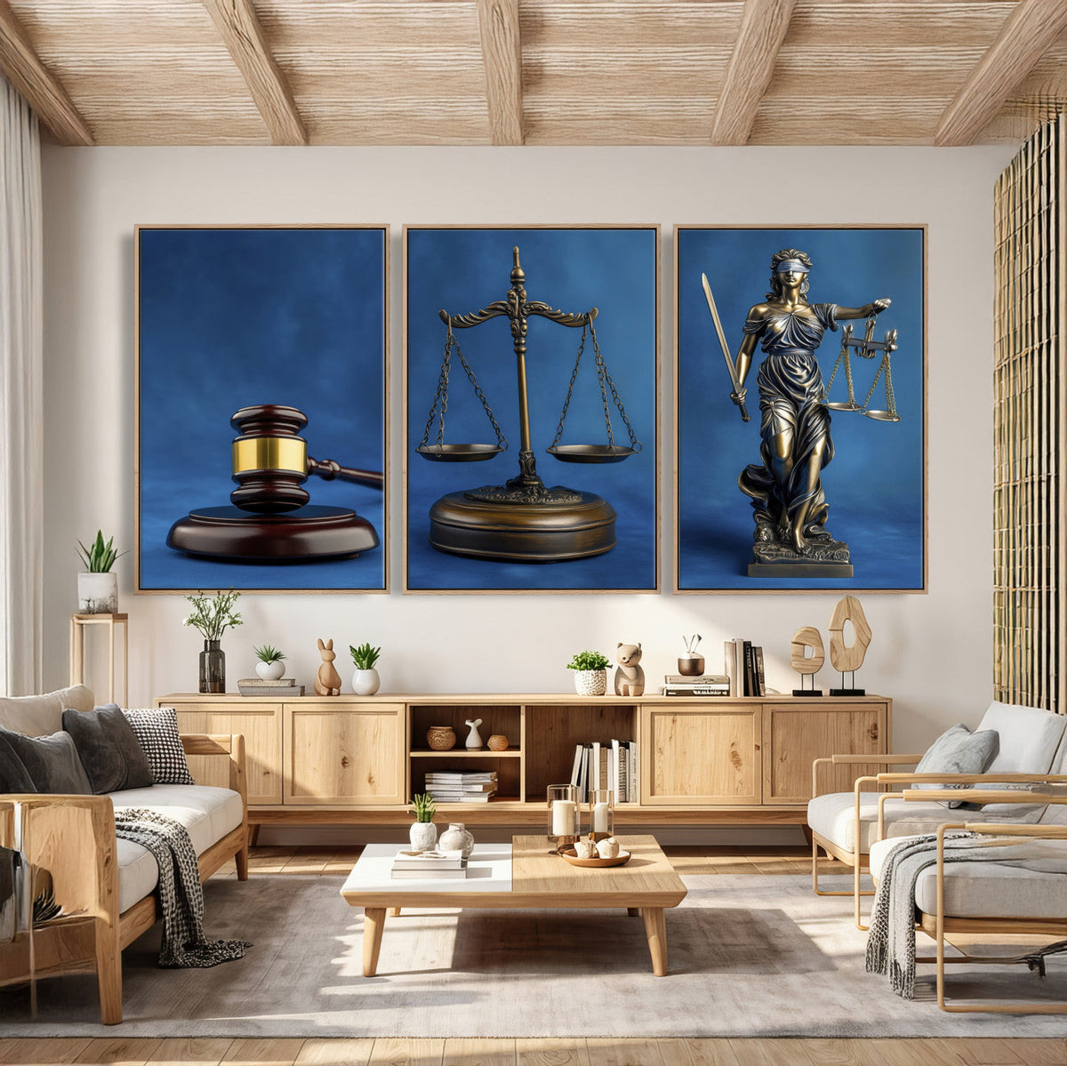 Legal Justice Wall Art Canvas Print – Gavel, Scales & Lady