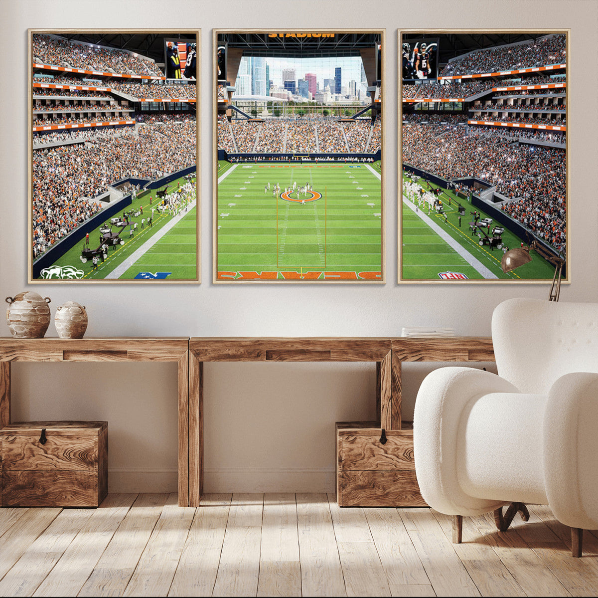 Chicago Bears Soldiers Field Wall Art Canvas Print – Framed