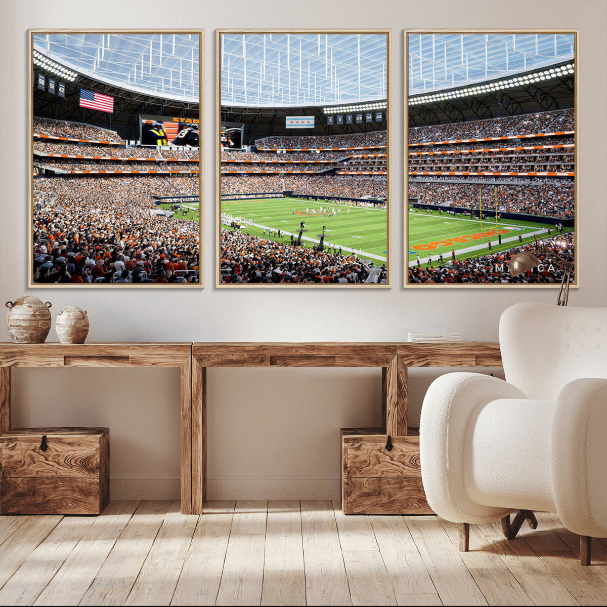 Chicago Bears Soldiers Field Wall Art Canvas Print – Framed