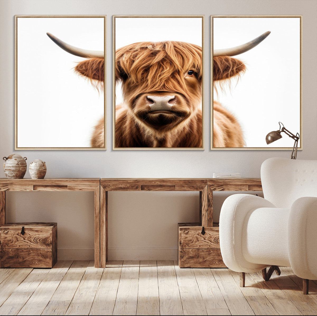 Scottish Highland Cow Canvas Print, Framed Highland Cow