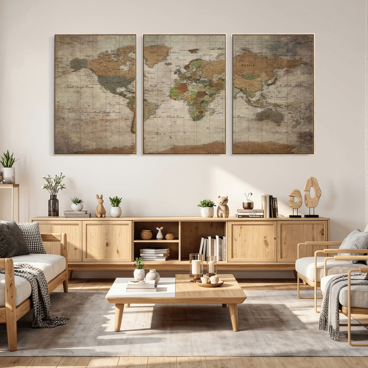 World Map Canvas Print – Framed Travel Map Wall Art for