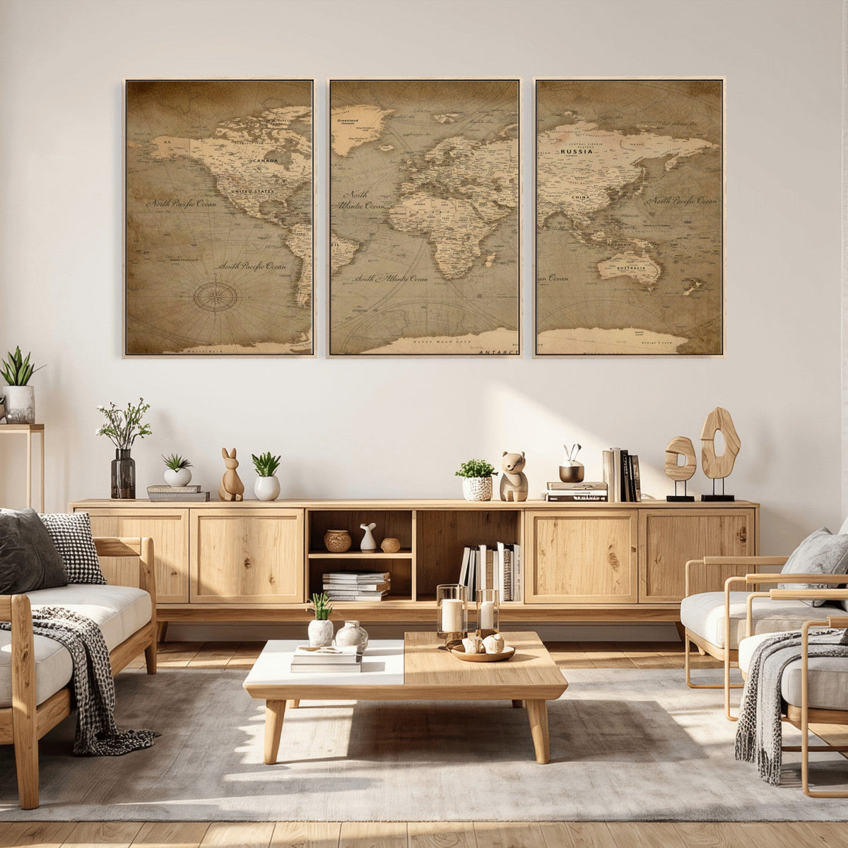 World Map Canvas Print – Framed Travel Map Wall Art for