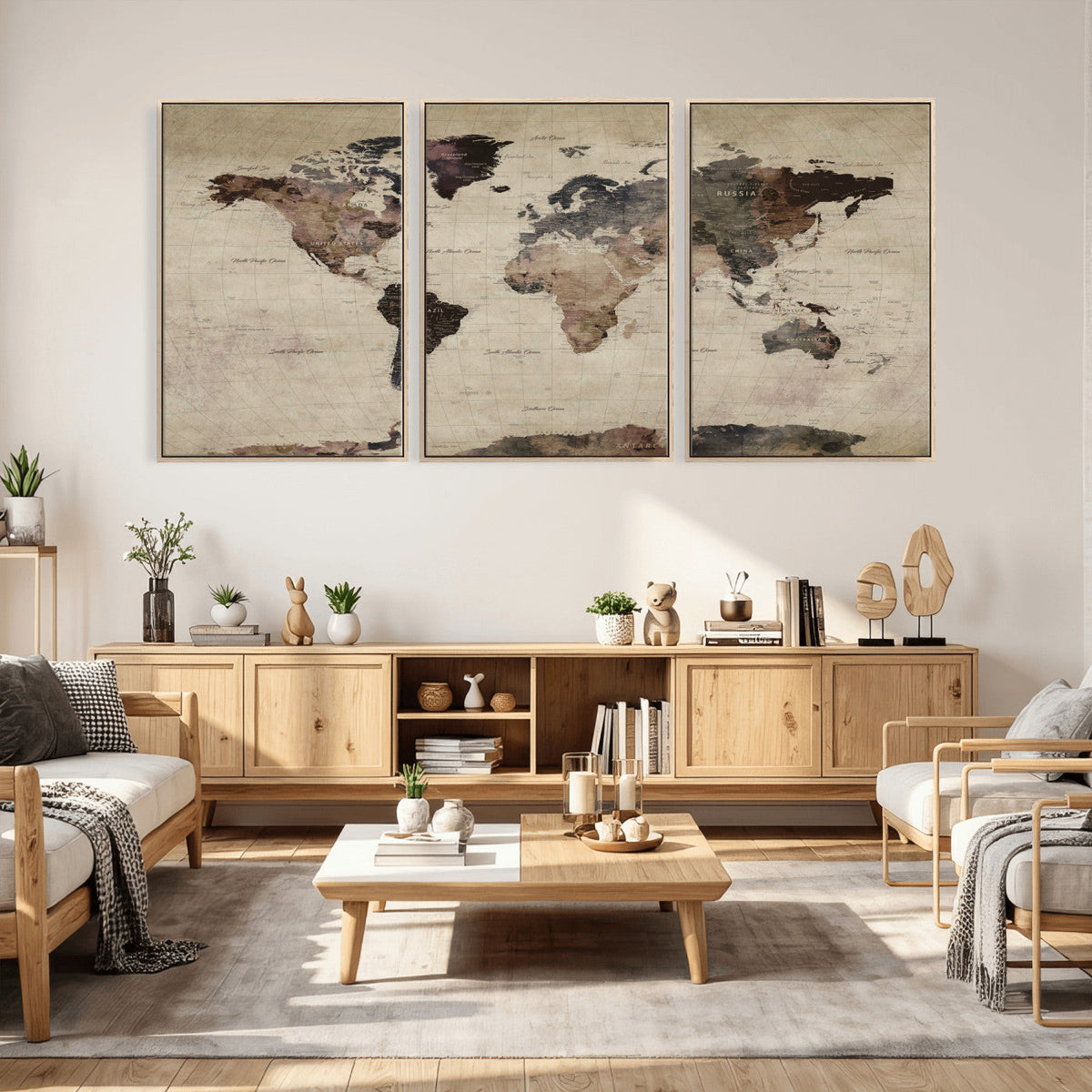 World Map Canvas Print – Detailed Map of the World Adventure