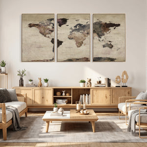 World Map Canvas Print – Detailed Map of the World Adventure