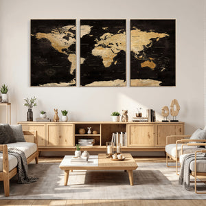 Extra Large World Map Canvas Print – Detailed Map Classic