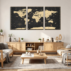 World Map Canvas Print – Detailed Map of the World Wall Art