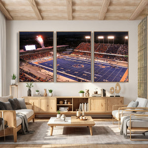 Boise State Stadium Large Wall Art Canvas Print for Living