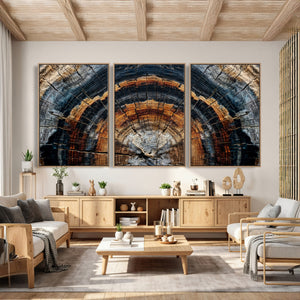 Abstract Wood Grain Canvas Print, Tree Ring Pattern Wall