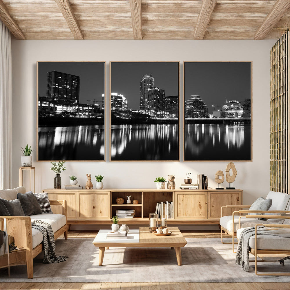 Austin Skyline Wall Art Canvas Print, Austin Downtown Night