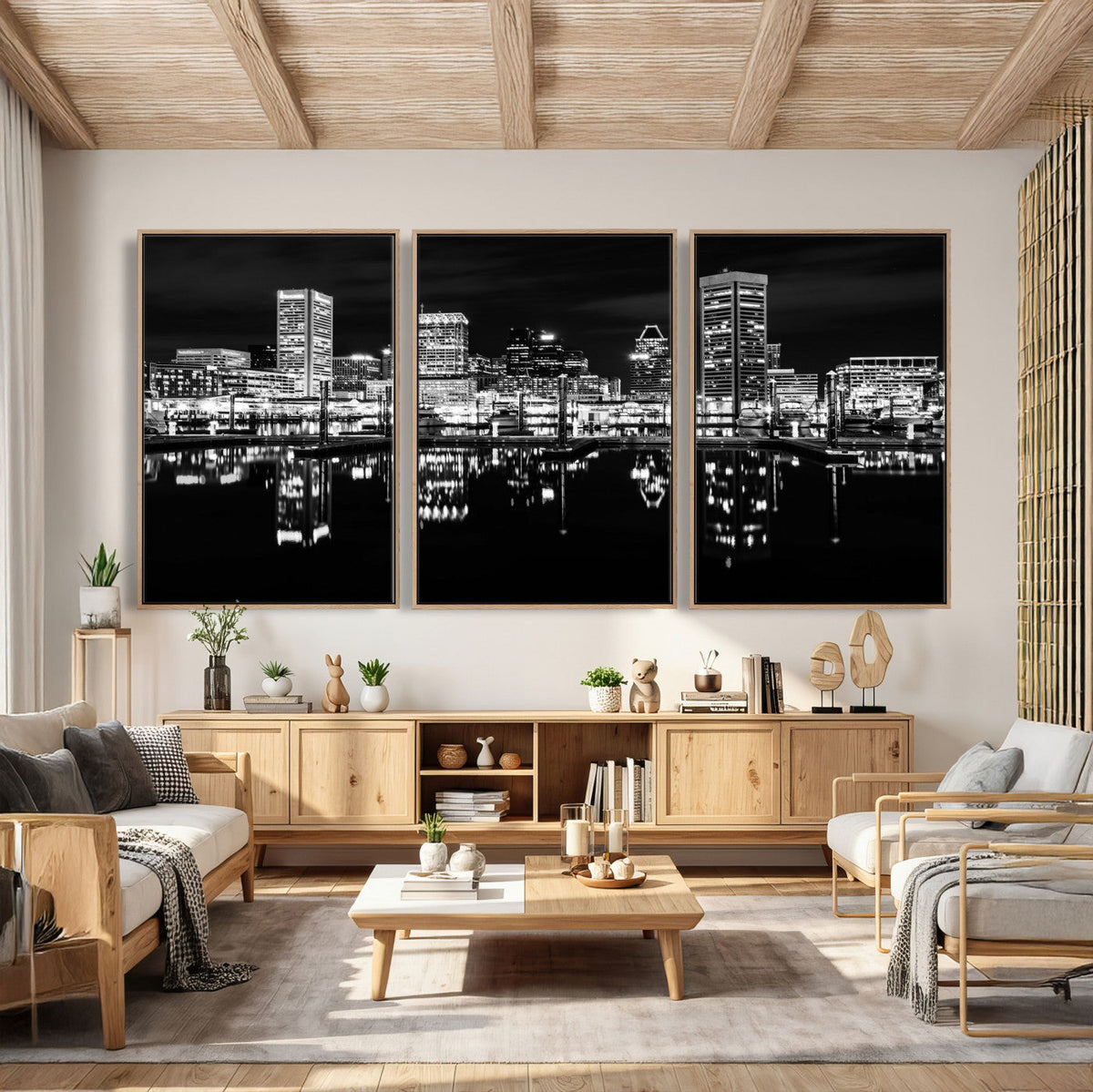 Baltimore Skyline Wall Art Canvas Print, Baltimore Downtown