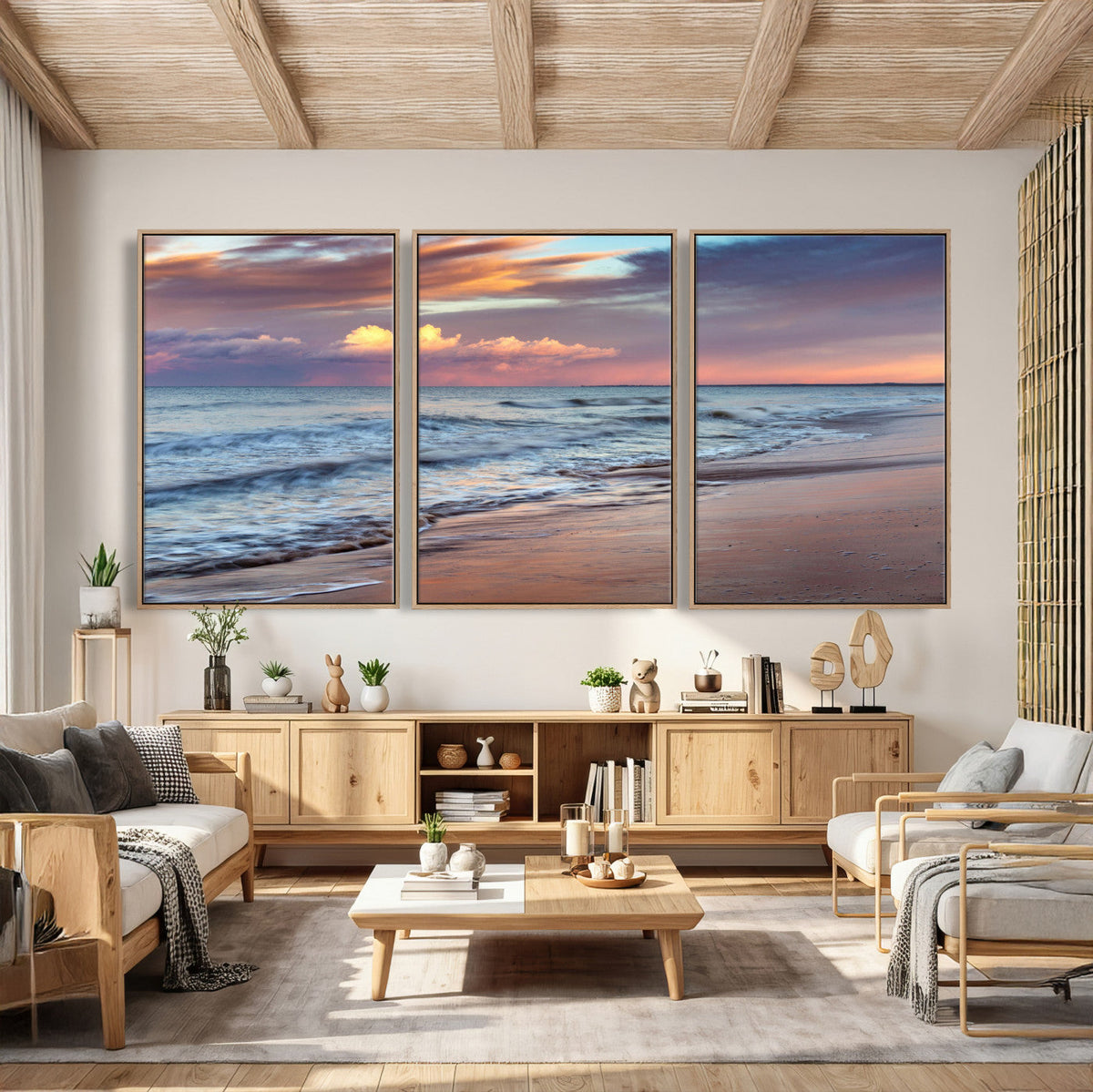 Ocean Sunset Wall Art Canvas Print – Coastal Beach